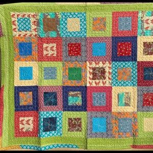 Handmade Multi-color Throw Quilt